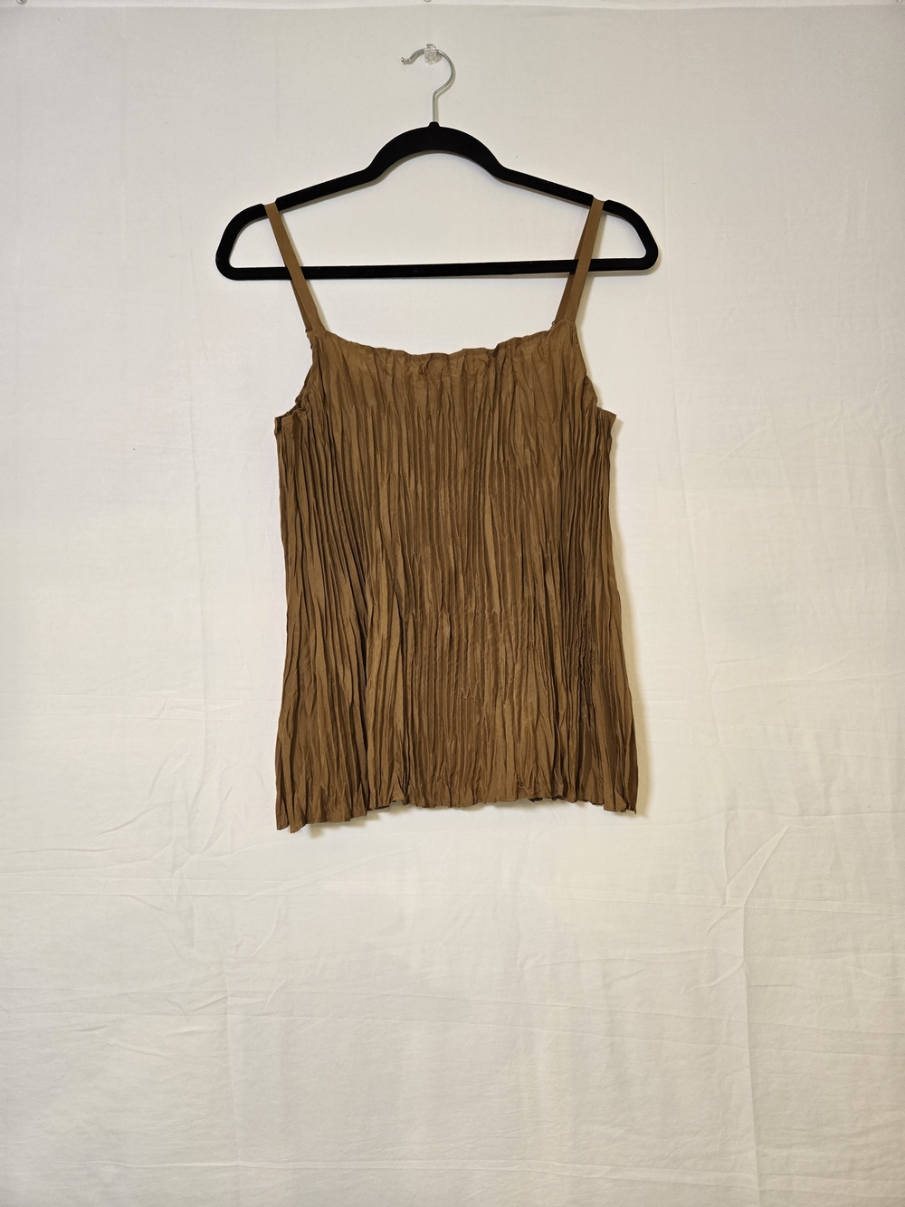 Eileen Fisher Crushed Silk Cami In Bronze